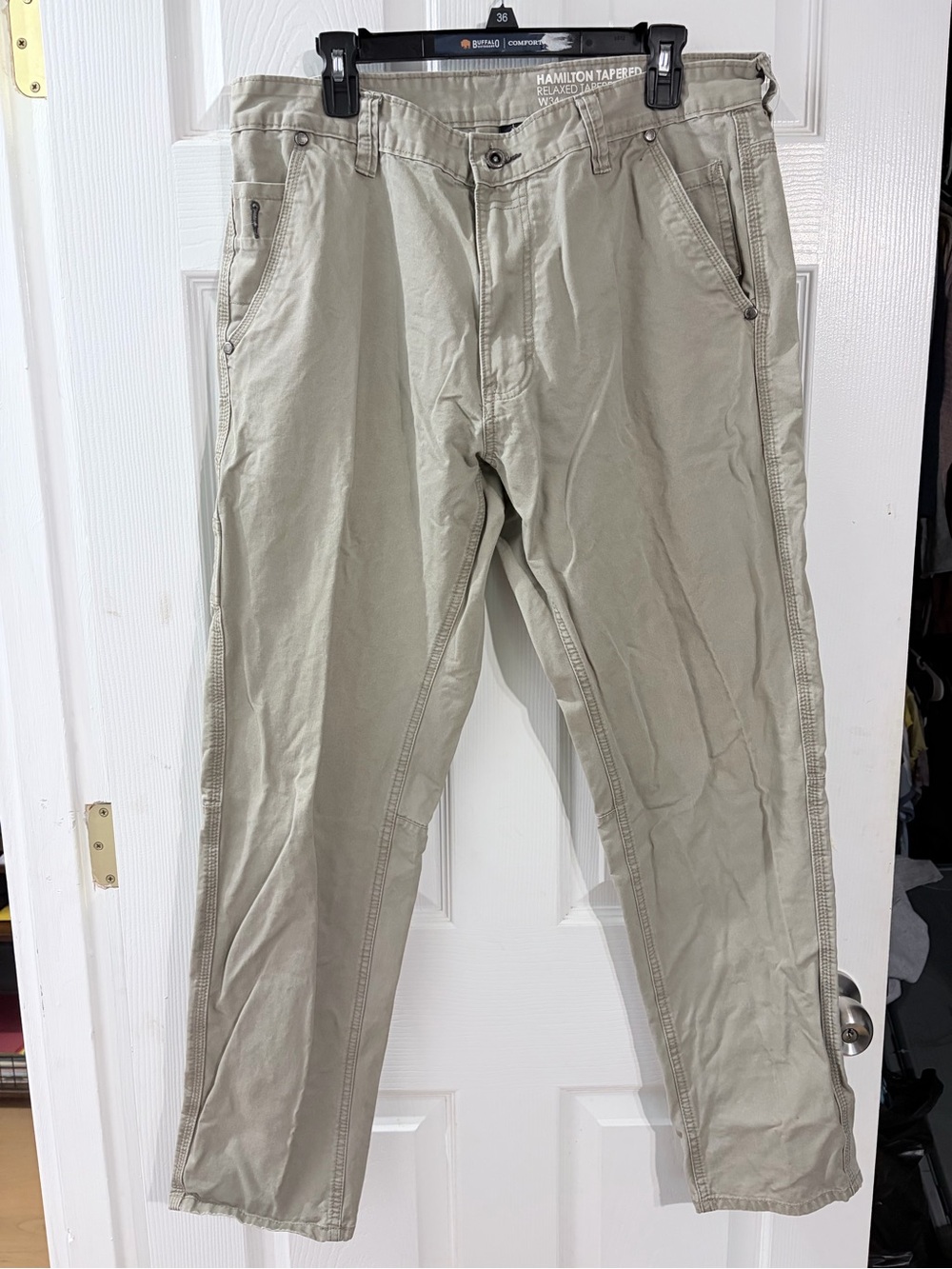 Sean John Hamilton Relaxed Tapered Khaki Carpenter Pants W235